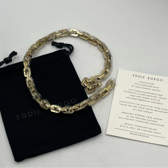 Eddie Borgo 12K Gold Plated Supra Link Polished Collar Chain Necklace New - Picture 2 of 10